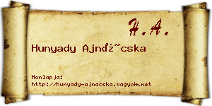 Hunyady Ajnácska névjegykártya